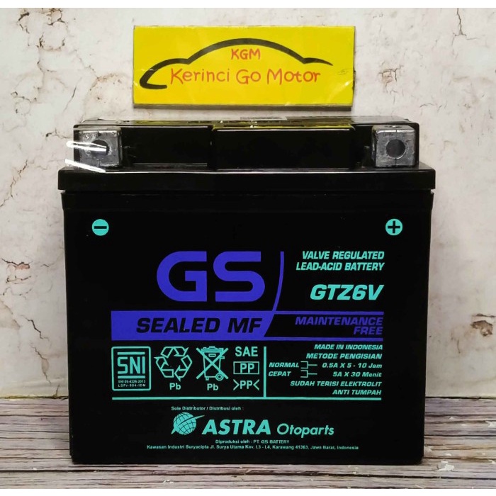 GS ASTRA AKI MOTOR GTZ6V GTZ-6V MF ACCU MOTOR SATRIA 150  MIO GT SSS