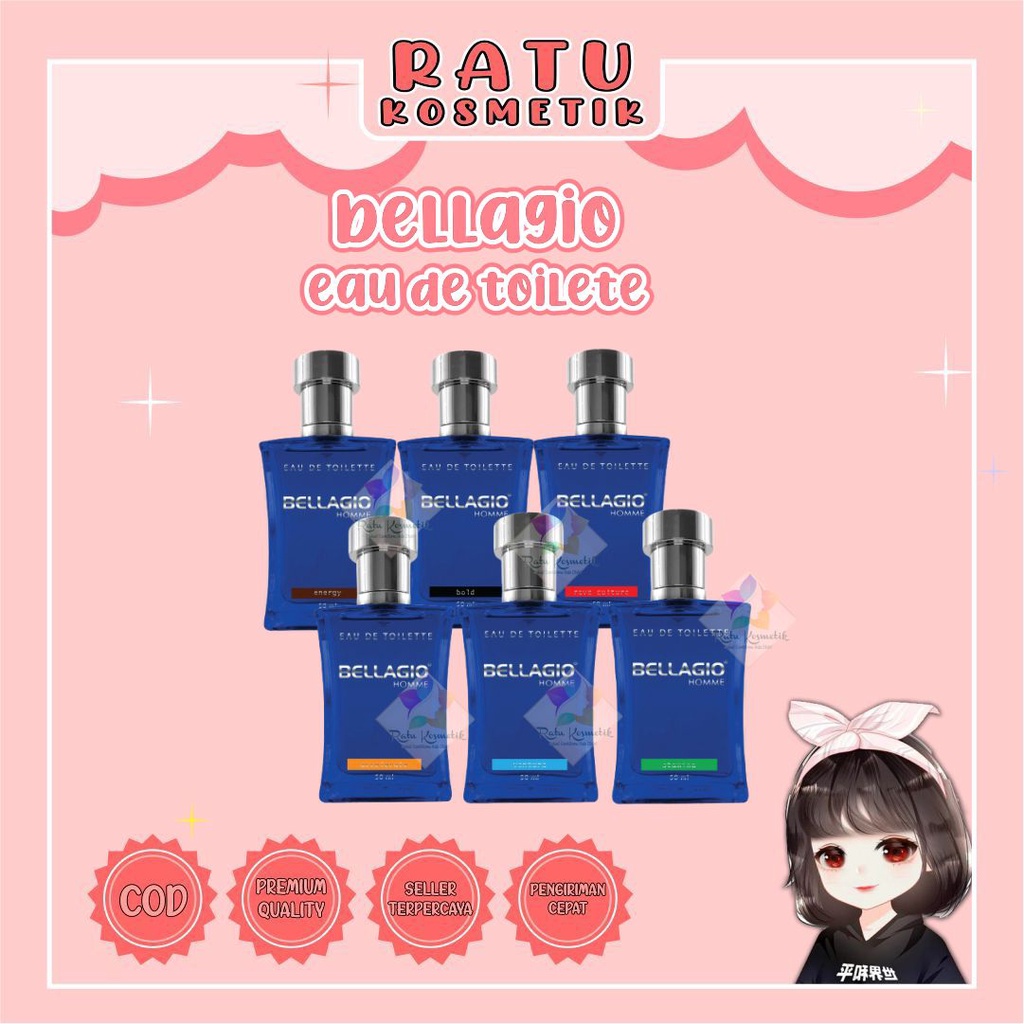 ❤ RATU ❤ Bellagio Parfum Badan Spray Cologne 100ml | Deodorant Spray 80ml | EDT 50ml | Eau De Toilet | Deo Spray Belagio Casablanca Morris Evangeline