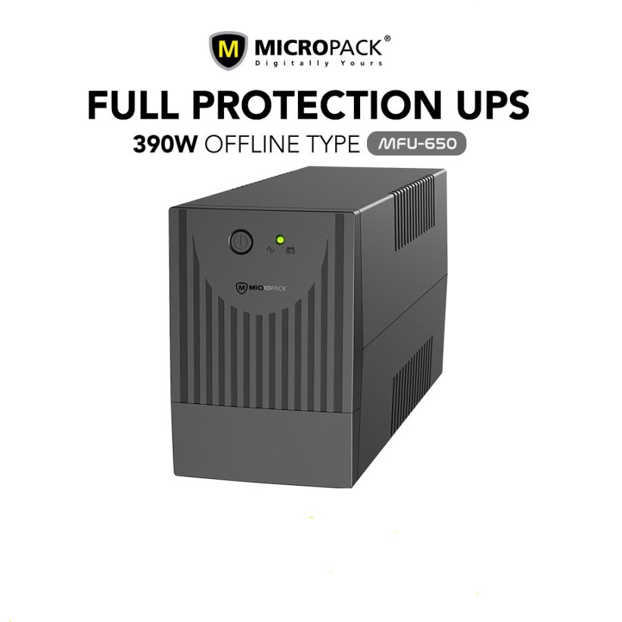 Micropack UPS Anti petir 650VA / 390WATT Battery 7Ah (MFU-650)