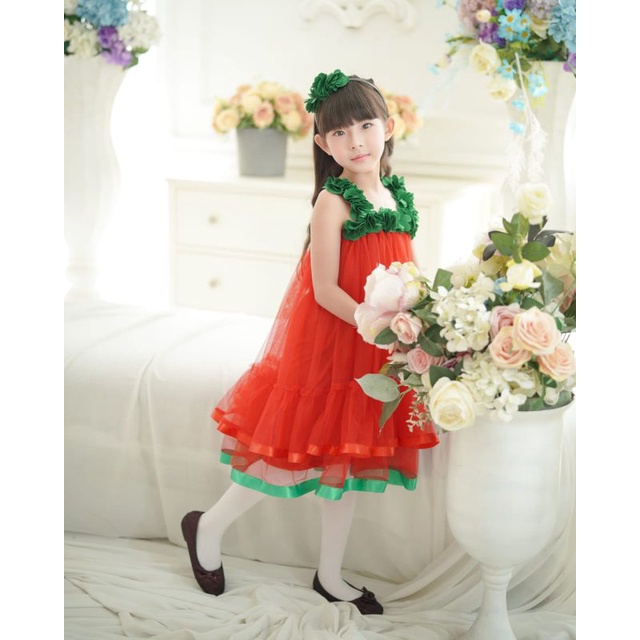 Dress Natal Anak Free Bando