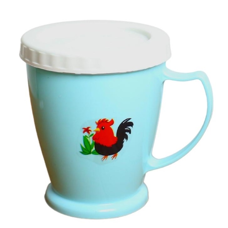 Gelas Mug Tutup Drat Beautiful Cap Ayam - Bisa Pilih Warna