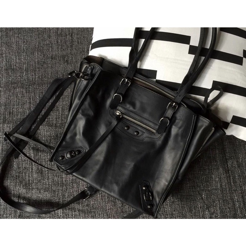 NEW Balenciaga papier look a like sabero bag tote bag hitam kulit asli