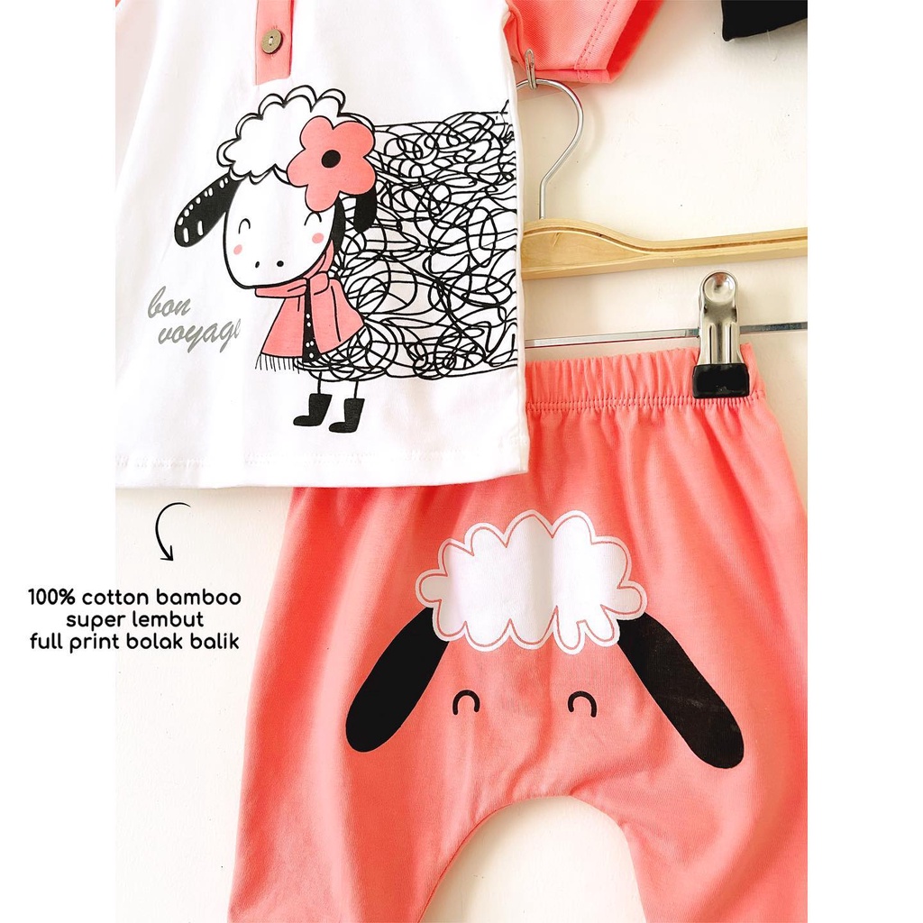 Premium Cotton Bamboo 100% Bon Voyage Babybeb Dress stelan anak baju bayi anak Perempuan Cewek Lucu