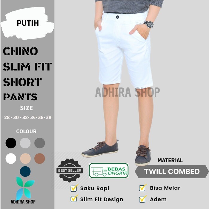 Celana Pendek Chinos Pria Chino Pendek Pria Putih
