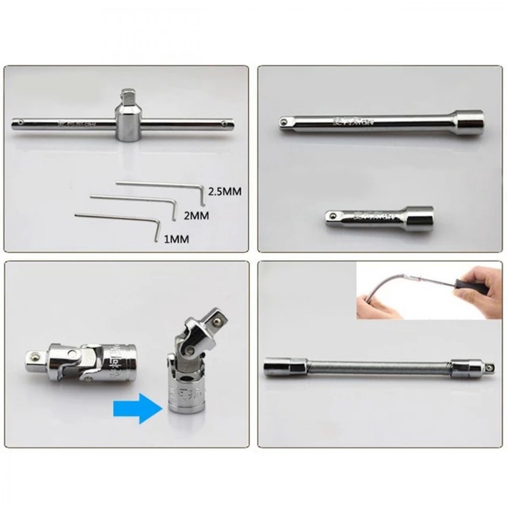 Set Kunci Sok Shock 53 Pcs Motor Mobil Lengkap