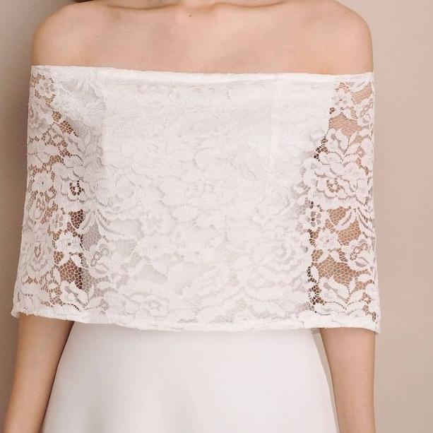 REAL PICT JANUERA DRESS (DS-029) Brokat Import Tebal Adem Nyaman - Putih