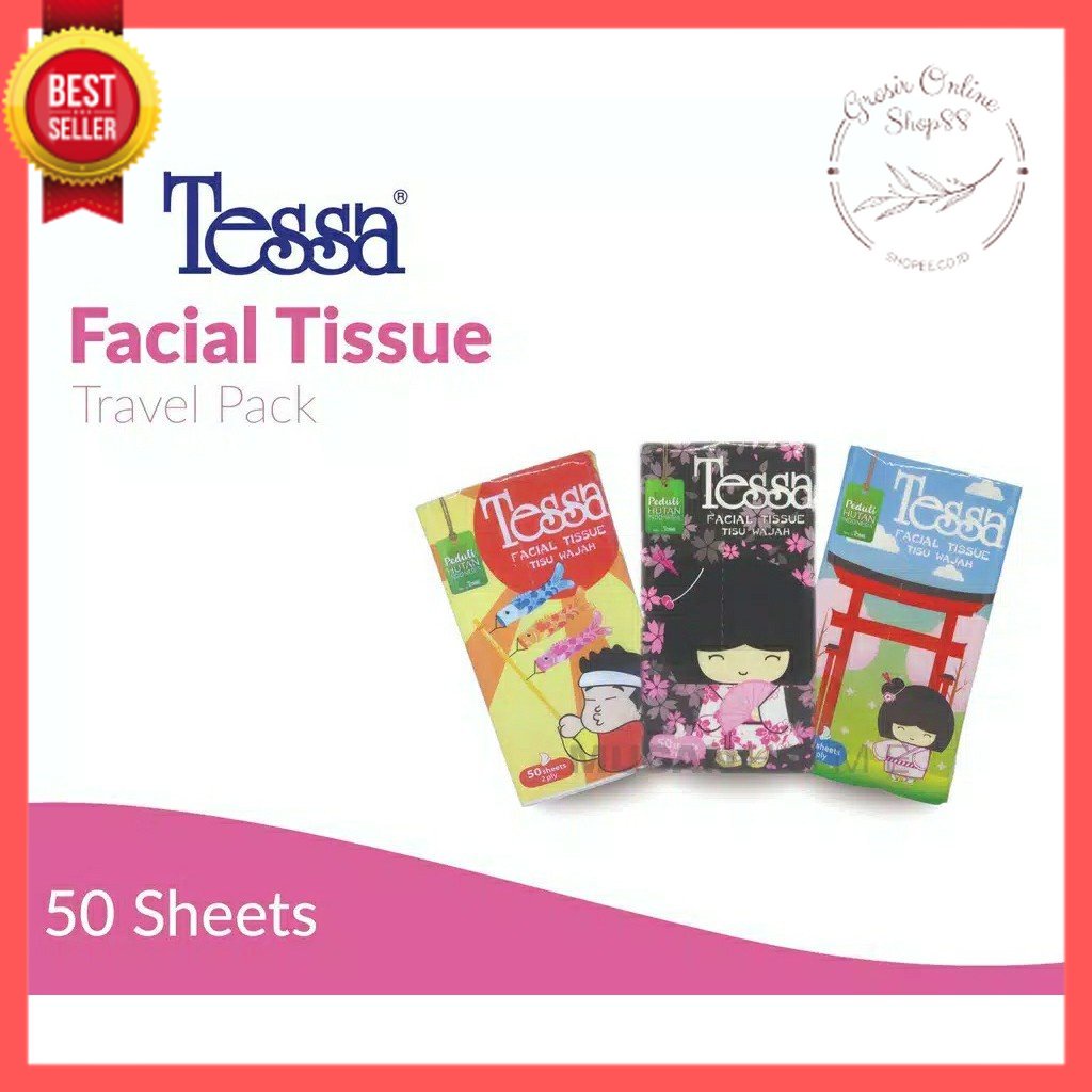 GOS -F203- Tisu Tessa Facial 50L / Tissue Wajah Tessa 50 Sheets 2 Ply