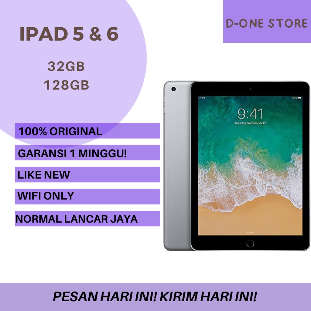 IPAD 5 & 6 32GB 128GB/SECOND/MULUS/LIKENEW/WIFI ONLY