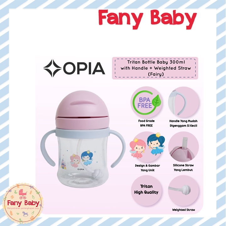 OPIA TRITAN BABY WEIGHTED STRAW BOTTLE WITH HANDLE 300ML