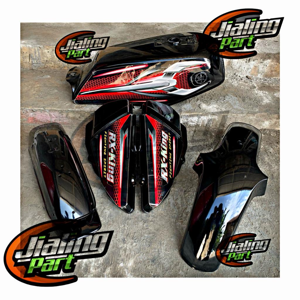 Tangki Yamaha RX King hitam set bok aki list RX King set slebor RX King body hitam set RX King hitam