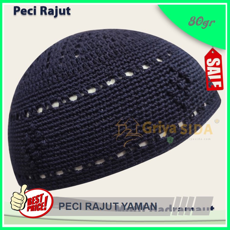 Peci rajut yaman tebal timbul peci hadramaut super oleh2 haji asli peci rajut tebal PROMO!