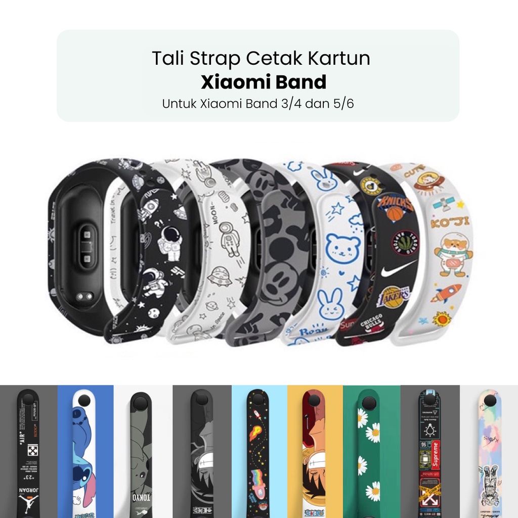 Cartoon Strap Mi Band 3 4 5 6 Miband TPU Soft Band