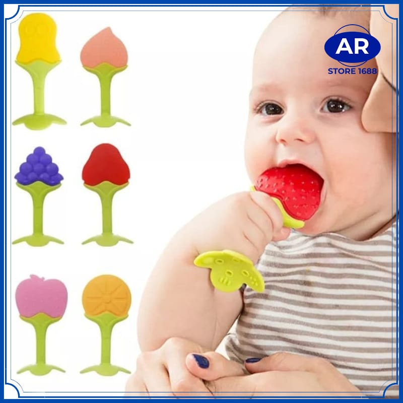 Teether Bahan Silikon / Baby Fruit Teether Gigitan / Teether Gigitan Bentuk Buah Bahan BPA FREE-[AR STORE1688]