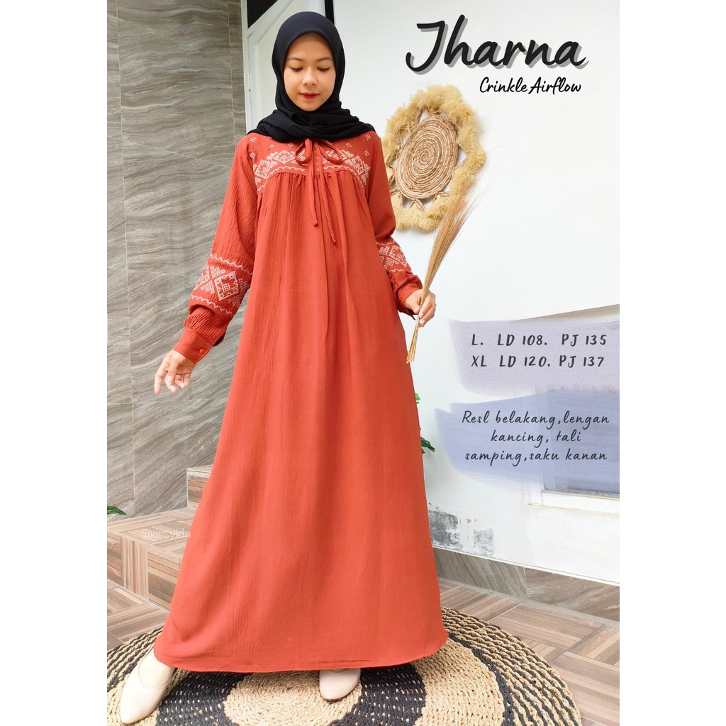 Gamis Crinkle Bordir / Gamis Jharna Bordir / Gamis Crinkle Airflow Premium