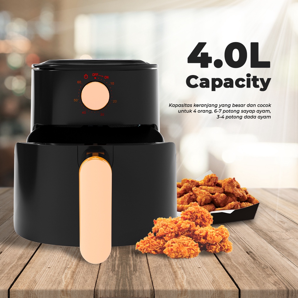 Jual Ready OLIKE Air Fryer 650W 4L Listrik Low Watt, Airfryer AF-2
