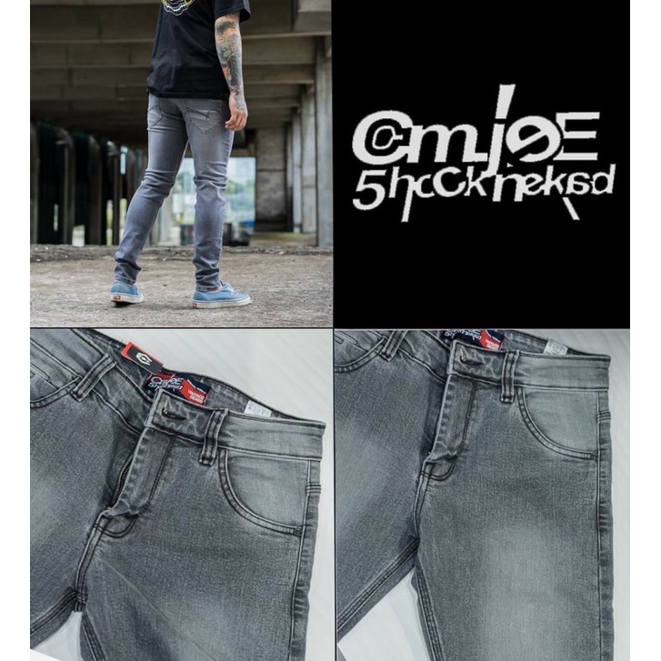 Celana Panjang Jeans Pria Celana Panjang Jeans Cmjee Simple Grey