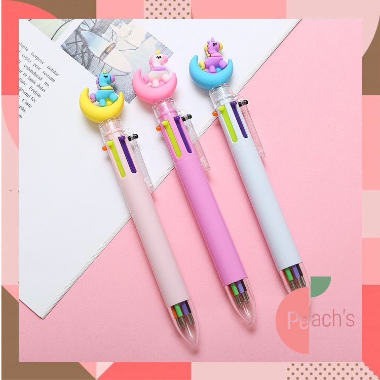 

PEACH - Pulpen Bulan Unicorn Multicolor 6 Warna / Alat Tulis Kerja Mekanik / Pena Mekanik / Pena Karakter Bulan Unicorn Lucu S5617