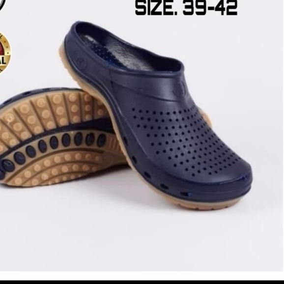 SEPATU SANDAL PRIA AP CLOGS BOOTS SENDAL KARET SLOP 39~42 ORI MURAH - Cokelat, 40