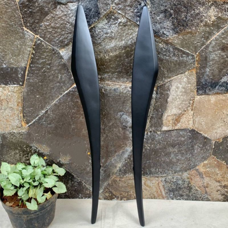 Handle Pintu Kuningan Gagang Pintu Mewah Motif Pedang 60 cm 2 pcs Black Doff