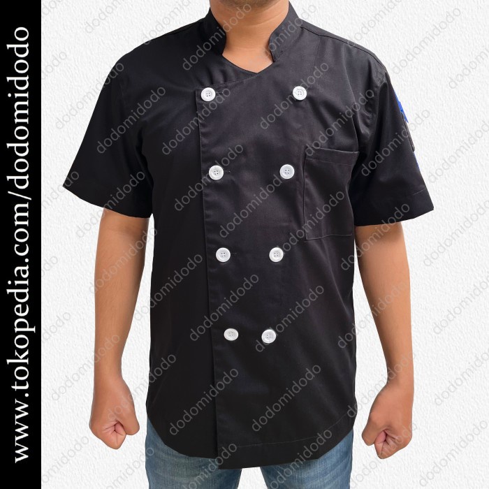 Baju Koki Chef Lengan Pendek - Seragam Chef - Baju Masak - Chef