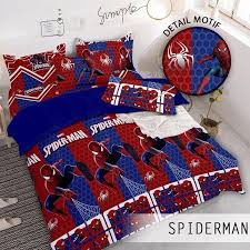 sarung kasur busa resleting bahan polyester/katun cina motif spiderman