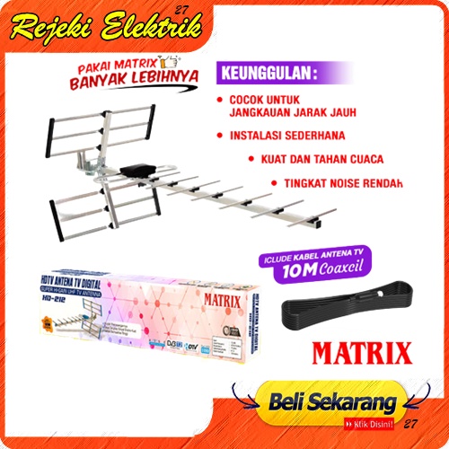 Antena TV Digital MATRIX HD 212 Antena UHF Indoor / Oudoor + Kabel 10 Meter