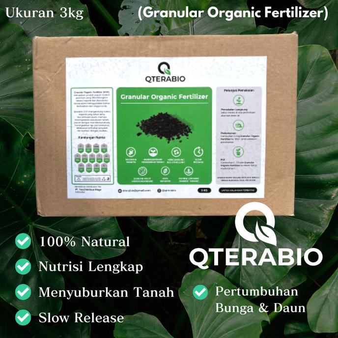 QTERABIO Granular Organic Fertilizer Pupuk Organik Tanaman Hias NPK