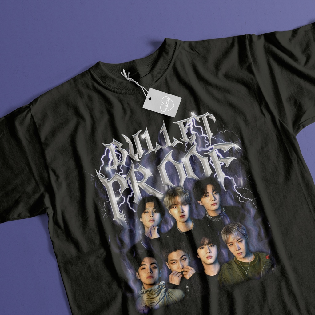 Bulletproof Proof BTS Tshirt Tee Kaos Custom