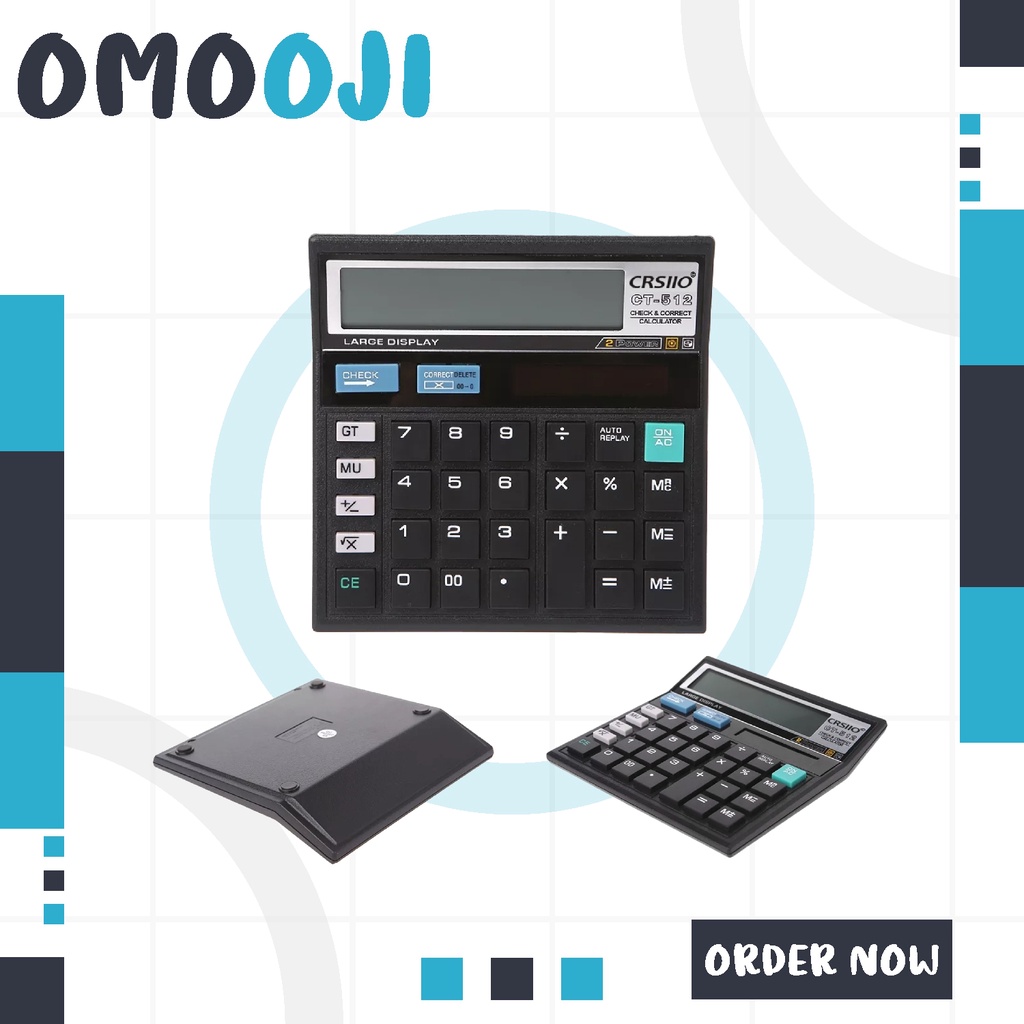 

Omooji 12 Digit Kalkulator Check / Kakulator Dagang Besar / Calculator CT 512 MURAH S020