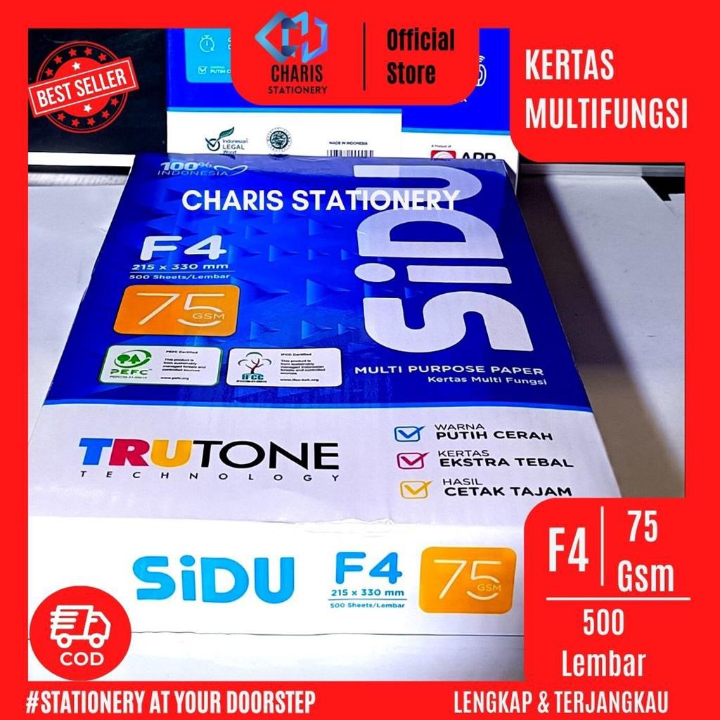 

CHARIS STATIONERY - Kertas HVS SIDU F4 75 Gsm (500 Lembar/Pak)