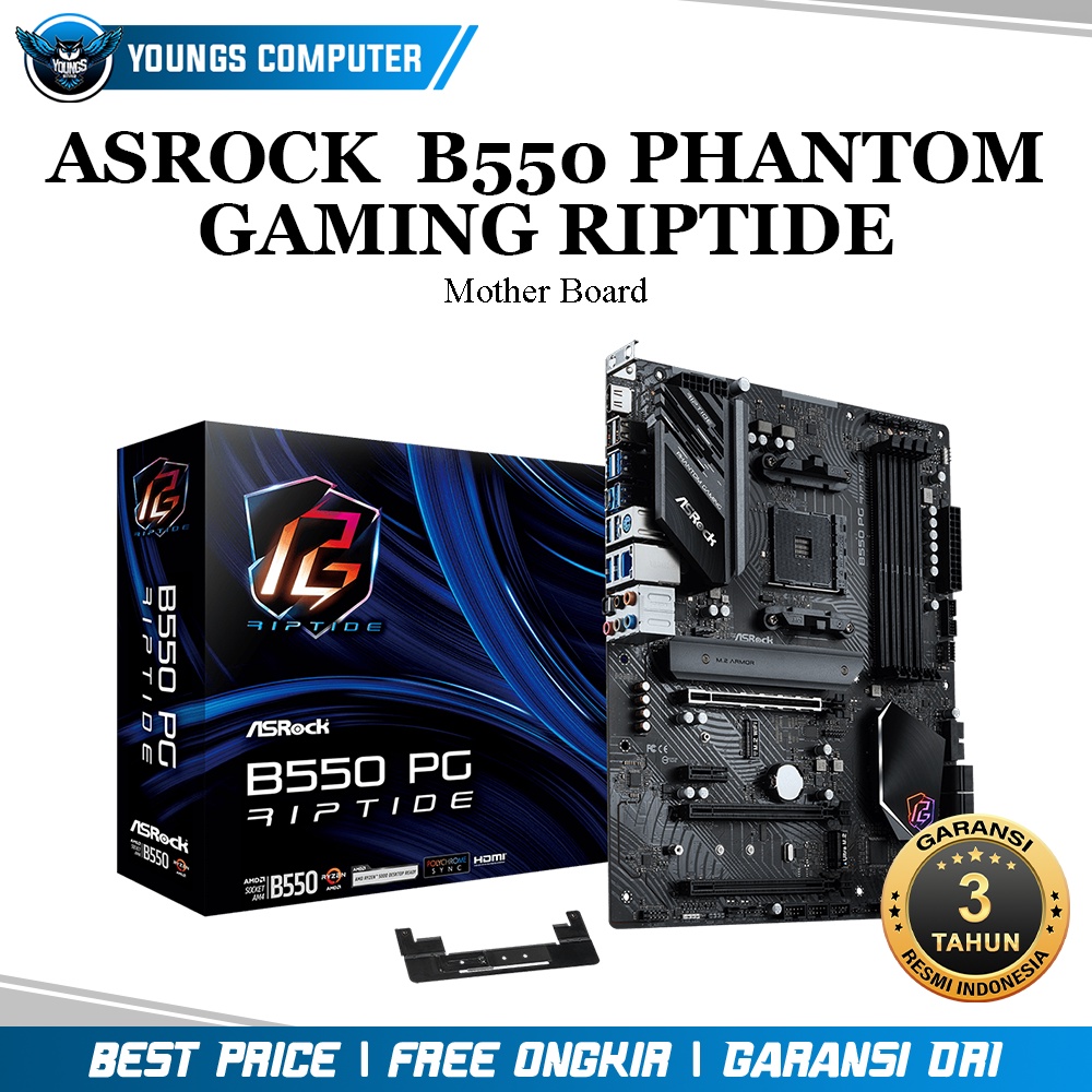 ASROCK  B550 PHANTOM GAMING RIPTIDE | Mother Board AMD DDR4 AM4 ATX