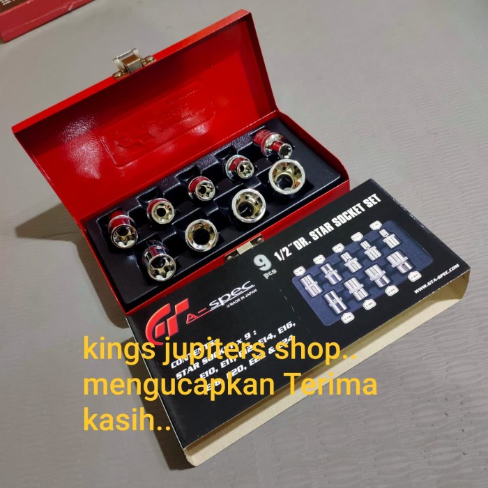 [BISA COD] Aspec Mata Kunci Sok Syok Socket Bintang Set Type E E10 Sd E24 Syok E / Perlengkapan Ruma