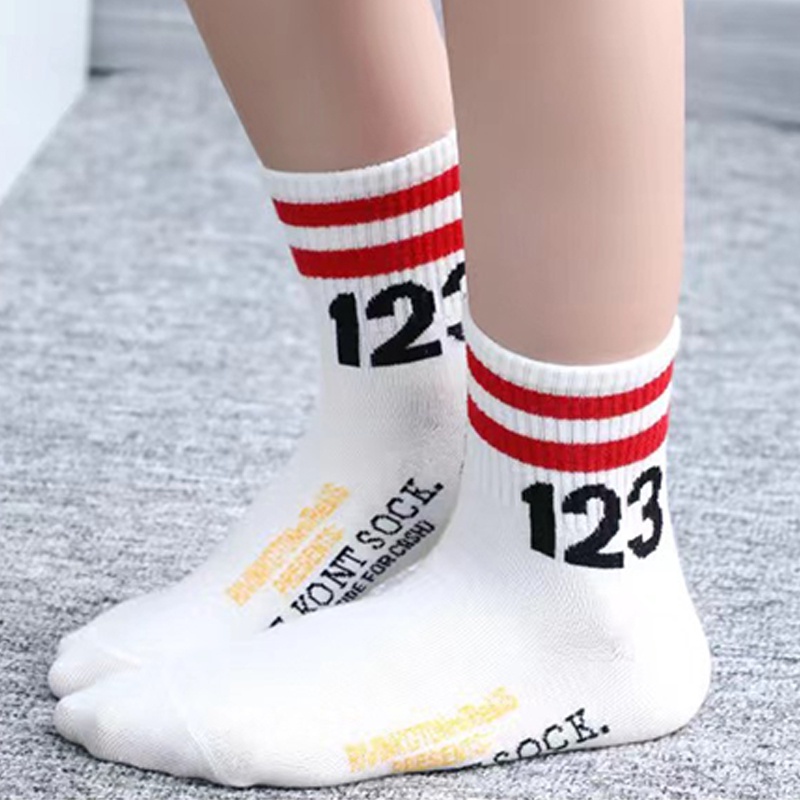 Kaos Kaki Anak Motif Angka Desain Fashion Kasual 1 Set 5 Pasang Kualitas Bahan Tebal KAAF