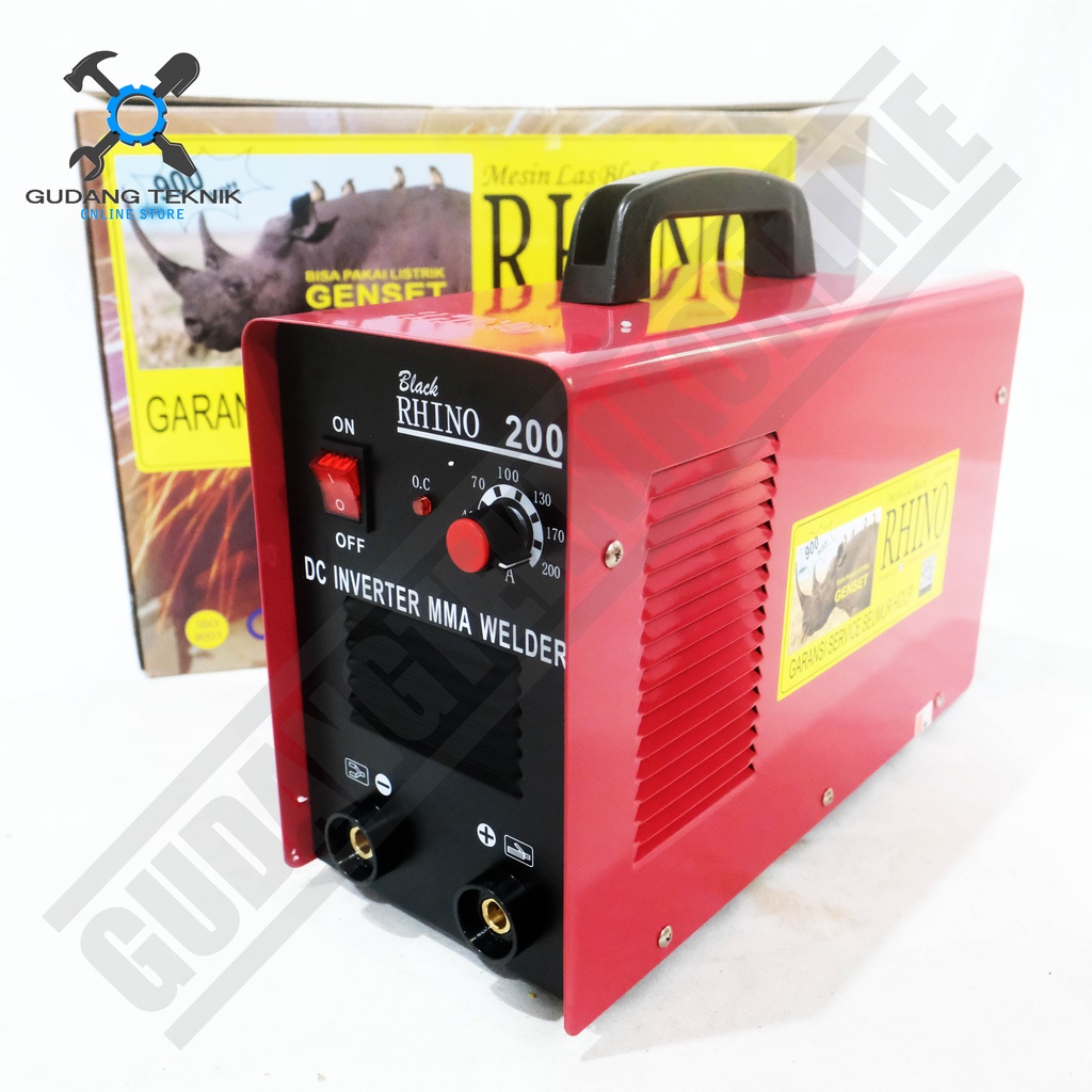 Mesin Las Listrik RHINO MMA 200 / Mesin Trafo Travo Inverter Las 200A RHINO