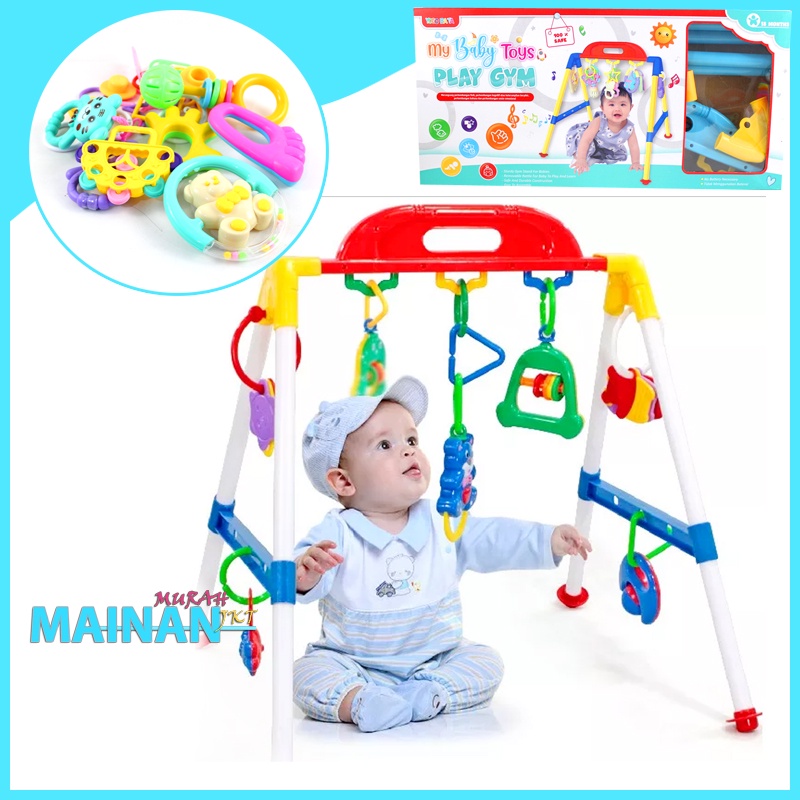 MAINANKEI MAINAN ANAK MURAH PLAY GYM YB2 MAINAN ANAK BAYI ARENA BERMAIN  AKSESORIS RATTLE LENGKAP BAYI EDUKASI ANAK