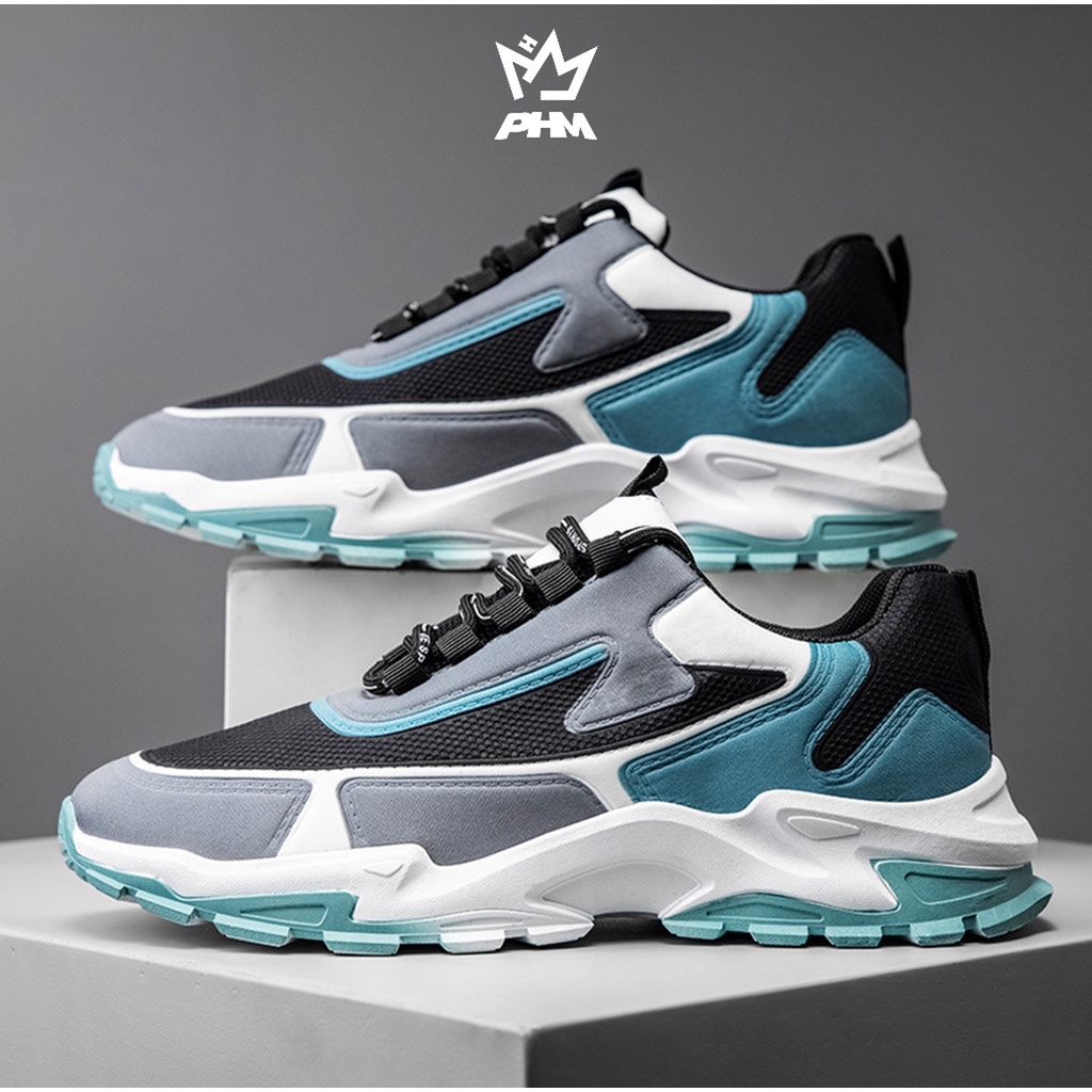PHM Sepatu Sneakers Pria Olahraga Sport Shoes Casual Running Zelos Biru Tosca