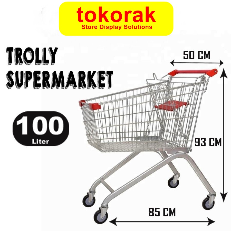 TROLLY SUPERMARKET 100LTR - KERANJANG TROLI - TROLI BELANJA -TROLLEY