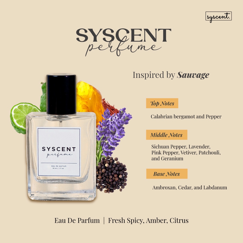 SYSCENT PERFUME - SAUVAGE (Parfum Wanita/ Parfum Pria / Parfum Unisex)