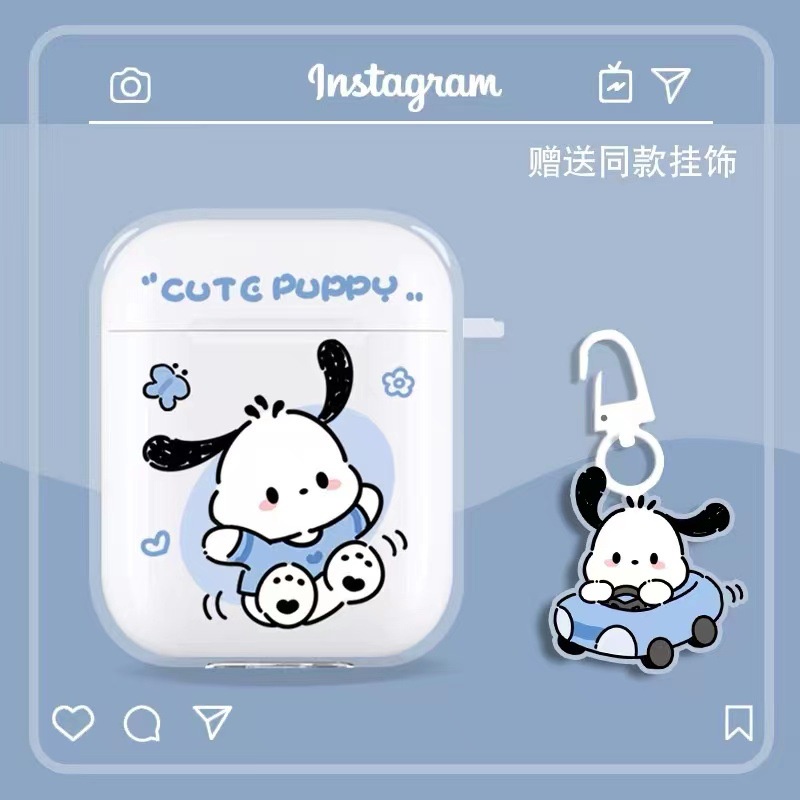 Kartun Lucu Telinga Panjang Puppy Dog Bluetooth Earphone Transaprent Case Untuk Airpods1 2 3 Pro 2 PRO2 Airpods3 TWS Soft Cover