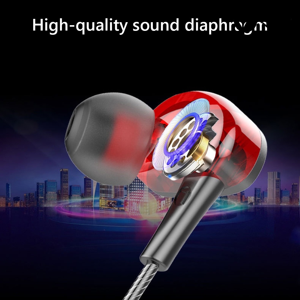 (VNEP) (Berkabel) 3.5mm Plug Universal In-Ear Earphone Heavy Bass Sports Headphone dengan Mic