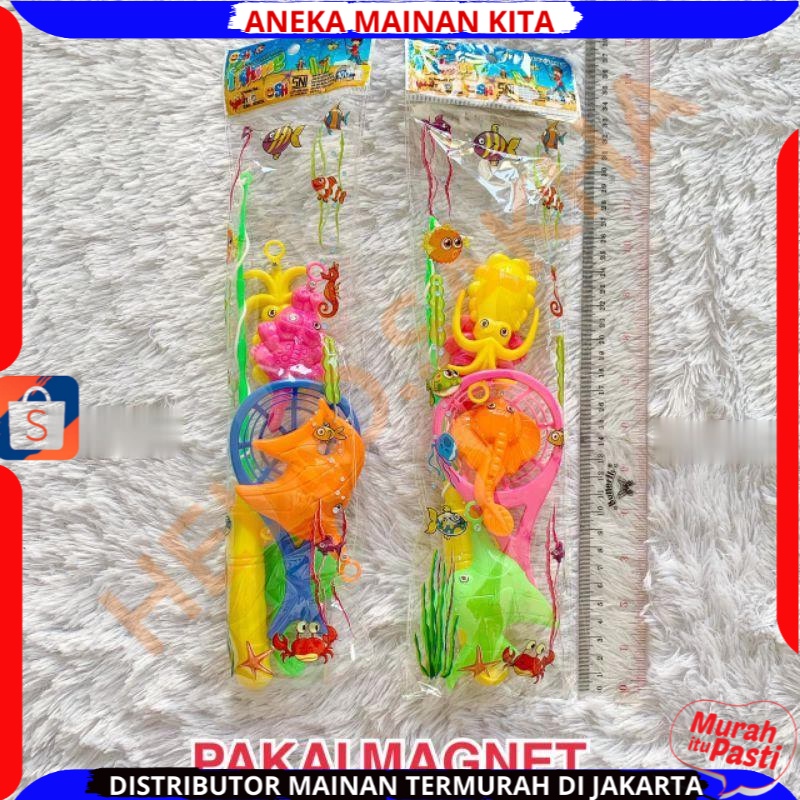 Mainan Anak SH 324 Fishing Game Kantong Murah Meriah Pancingan Ikan Magnet Pancing