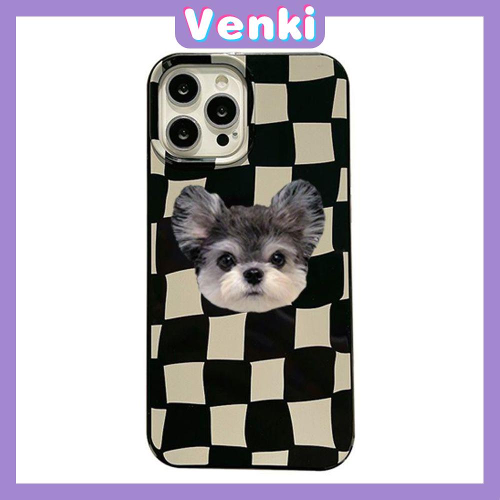 Case iPhone 14 Pro Max TPU Soft Case Cartoon Cute Dog Glossy Checkerboard Candy Case Camera Protection Shockproof For iPhone 14 13 12 11 Plus Pro Max 7 Plus X XR