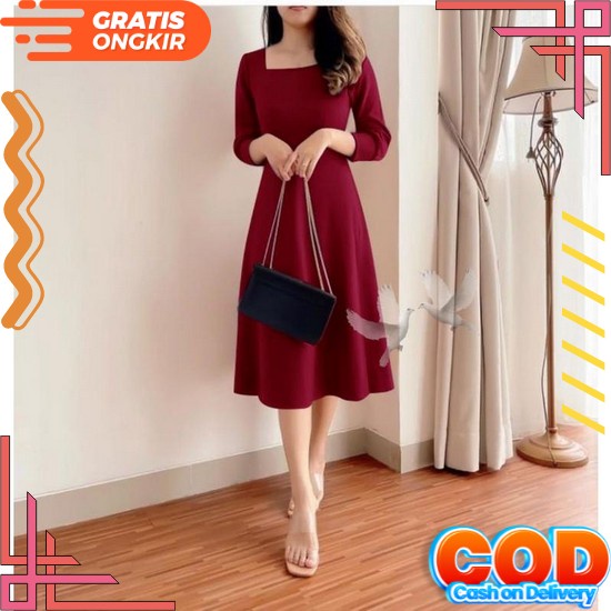 Dress Natal Baju Natal Dress Katun Bordir Mewah Asd 559911 Dress Bangkok Korean Style Dress Jumbo Mu
