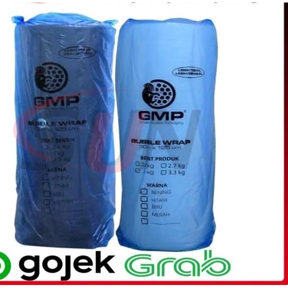 

Bubble Wrap GMP Roll 50 M x 125 CM 3 KG Buble Hitam Putih Transparan - Putih