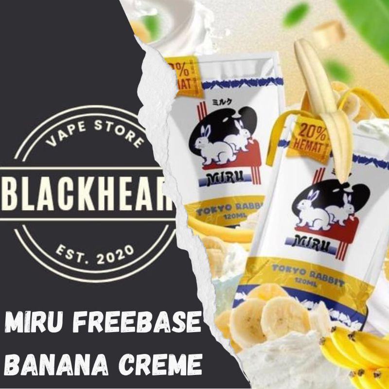 Miru Tokyo Banana Creme Liquid Vape Freebase 60ml Bercukai