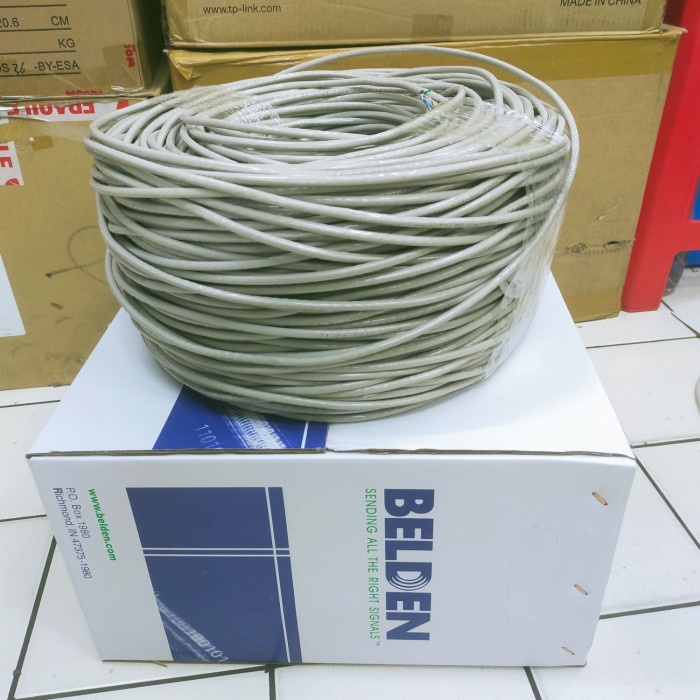 Cab Kabel Belden Cat 6E / Kabel Data Lan Cat 6 Belden Abu Abu