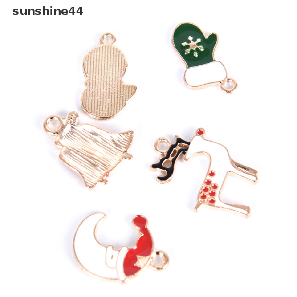 Sunshine 20Pcs / Set Liontin Alloy Enamel Bentuk Campur Untuk DIY Craft / Perhiasan