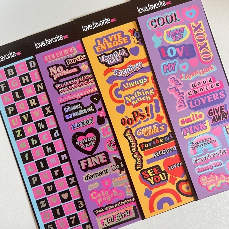 

stiker love favorite/ stiker alphabet huruf/ stiker deco binder toploader korea