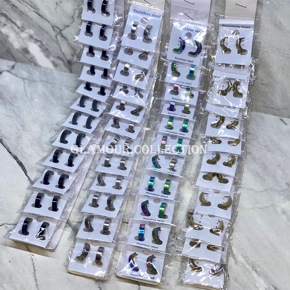 GROSIR  12 Pasang Anting Titanium Tindik/Anting Tusuk Paket 1 Lusin