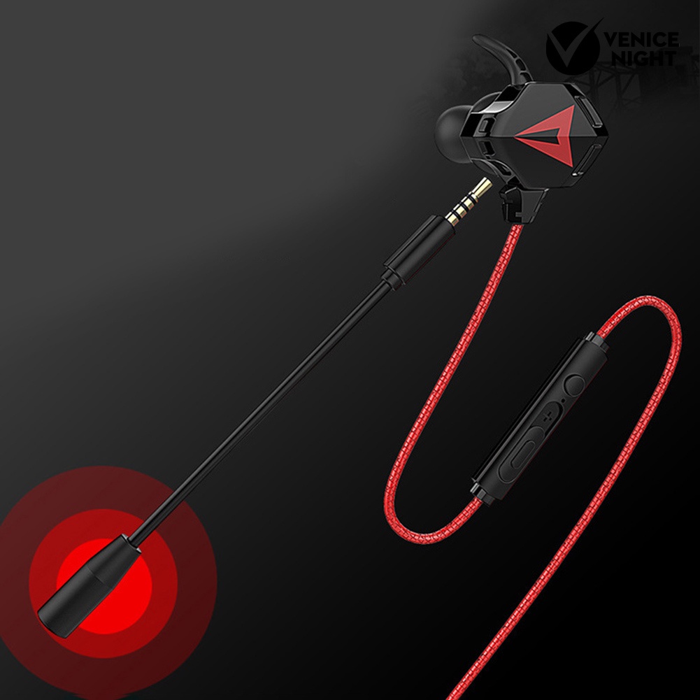 (VNEP) (Berkabel) Headphone Gaming Earphone Stereo In-Ear Universal dengan Mikrofon untuk iPhone Android